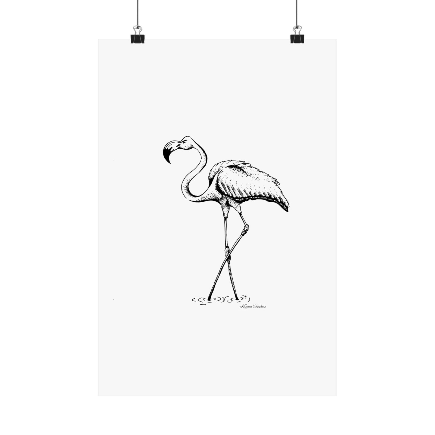 Elegant Flamingo Matte Vertical Poster - Minimalist Wall Art for Home Décor