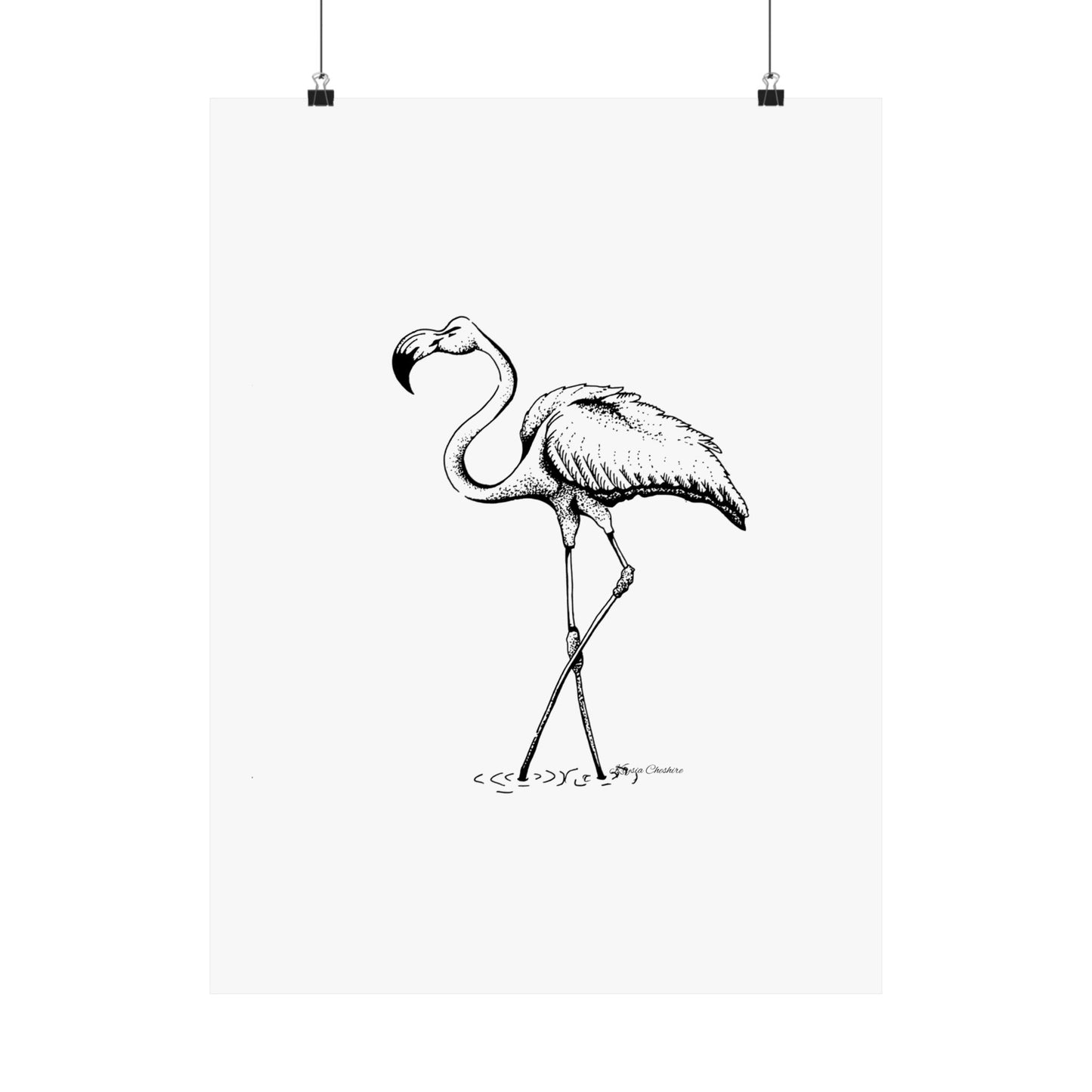 Elegant Flamingo Matte Vertical Poster - Minimalist Wall Art for Home Décor