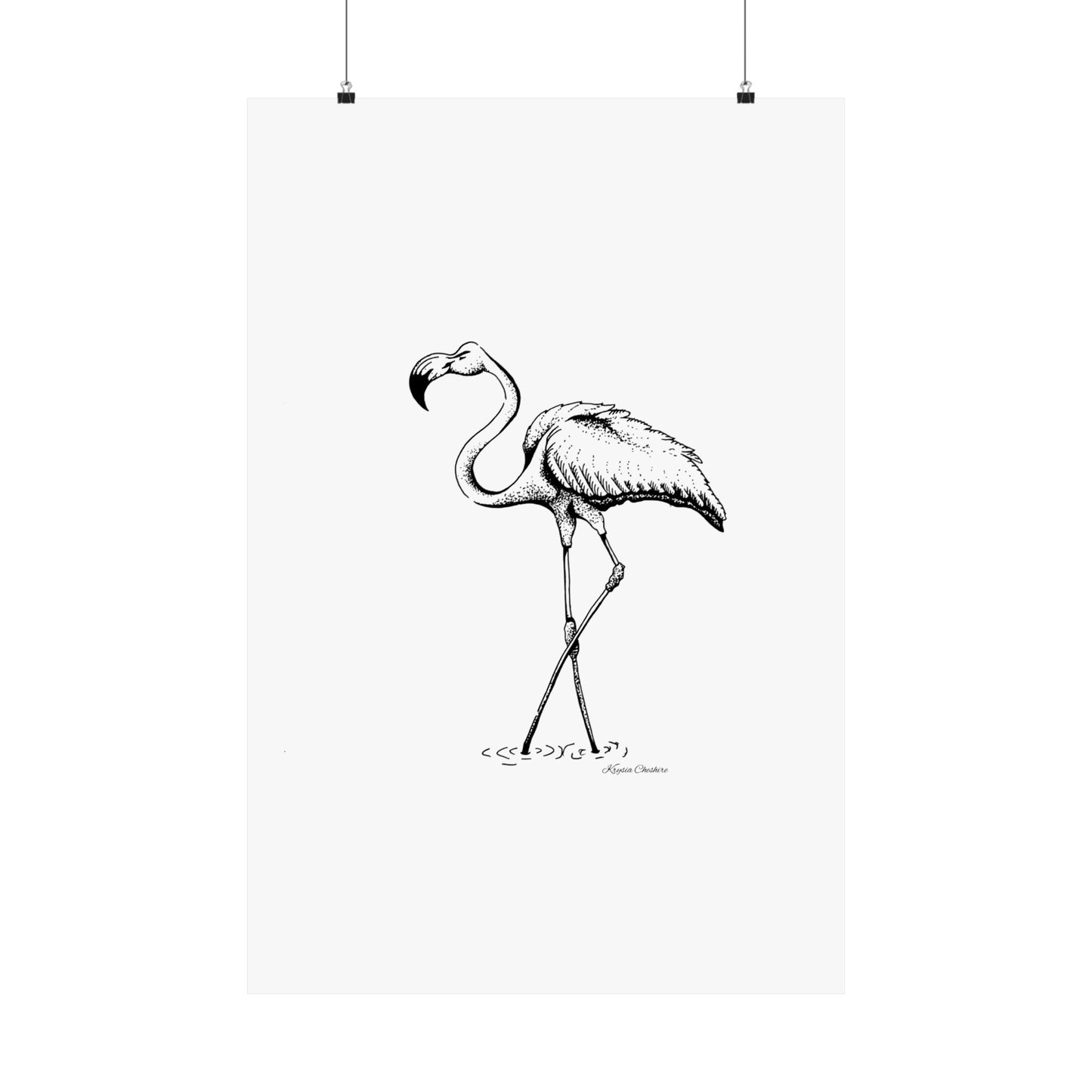 Elegant Flamingo Matte Vertical Poster - Minimalist Wall Art for Home Décor
