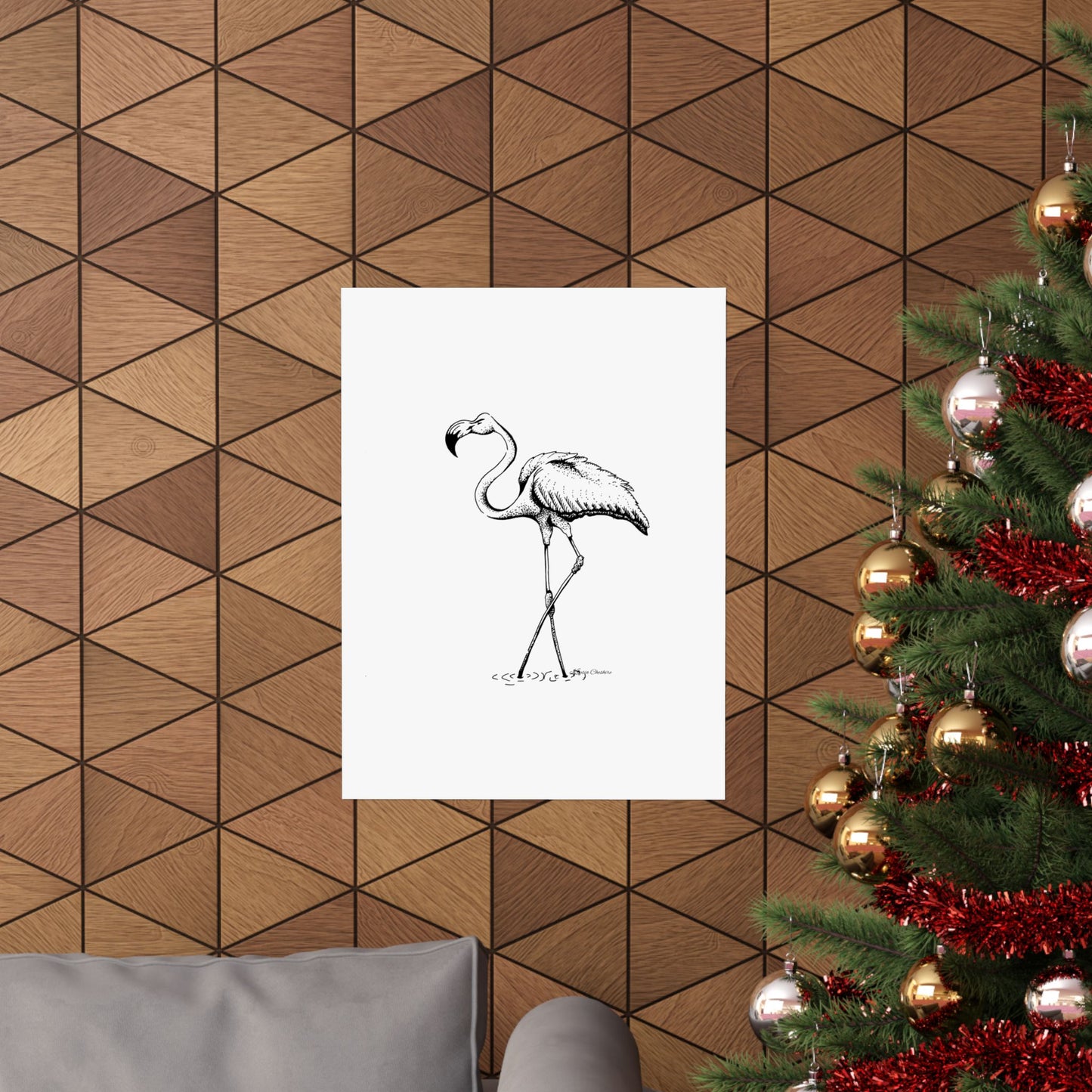 Elegant Flamingo Matte Vertical Poster - Minimalist Wall Art for Home Décor