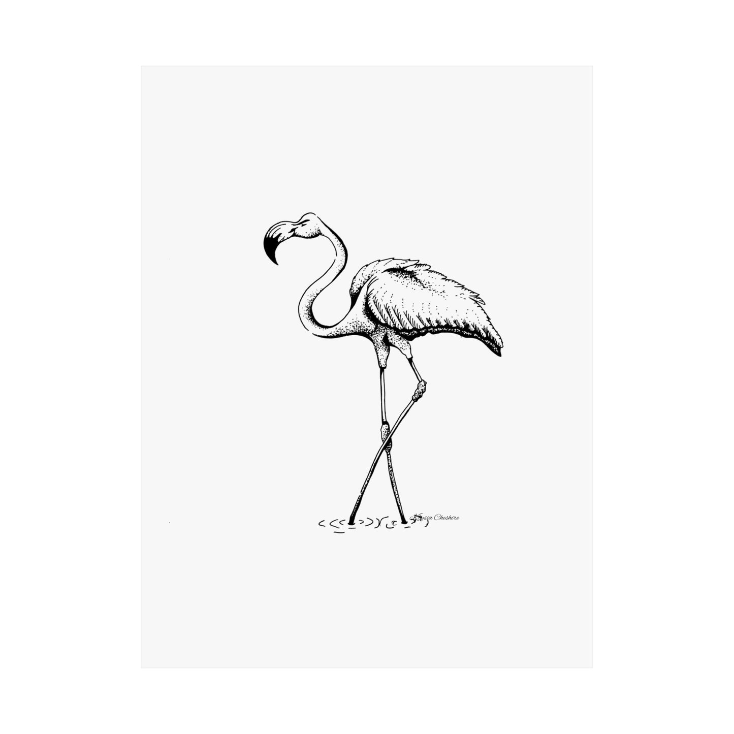 Elegant Flamingo Matte Vertical Poster - Minimalist Wall Art for Home Décor